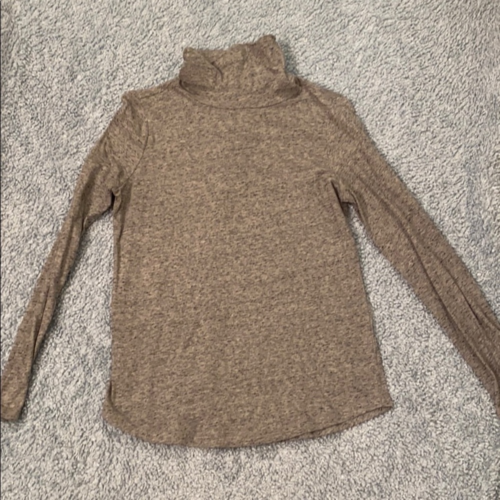 LOFT Grey and Black Marbled Turtleneck